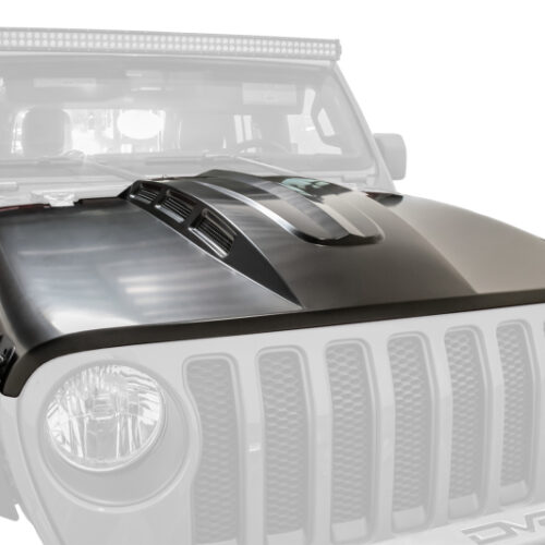 Alternative view of DV8 Offroad HDMBJL-01 18+ Jeep JL Heat Dispersion Hood - Primer Black