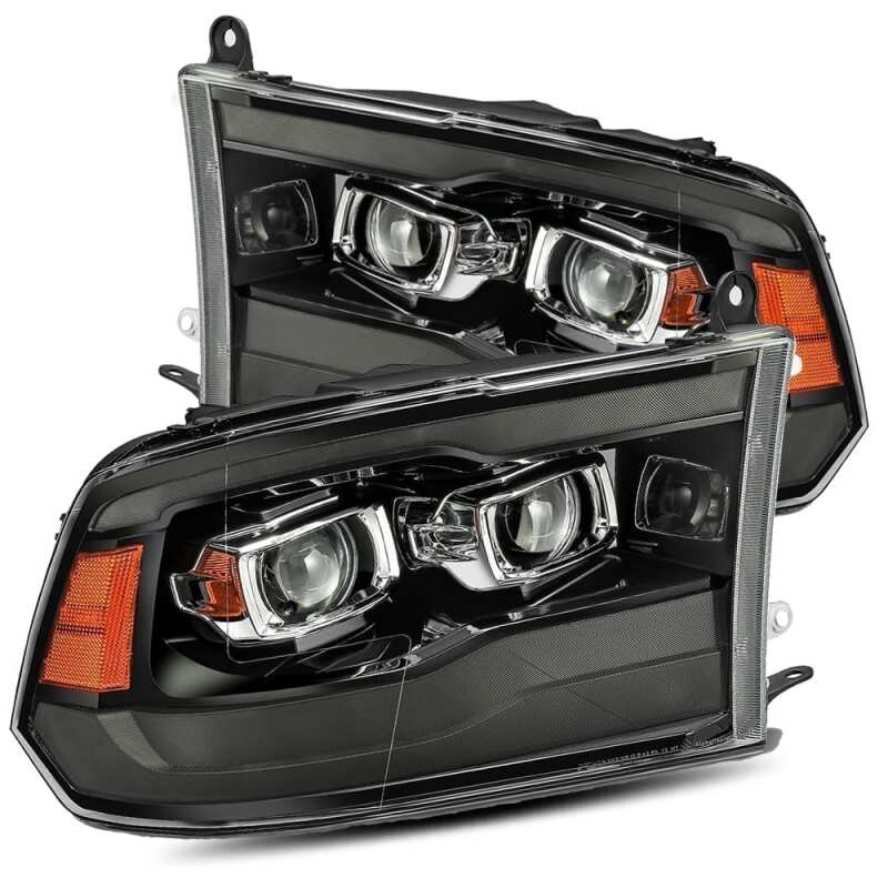 AlphaRex 09-18 Dodge Ram 1500HD PRO-Series Proj Headlights Plank Style Black w/Seq Signal/Smoked DRL - Image 2