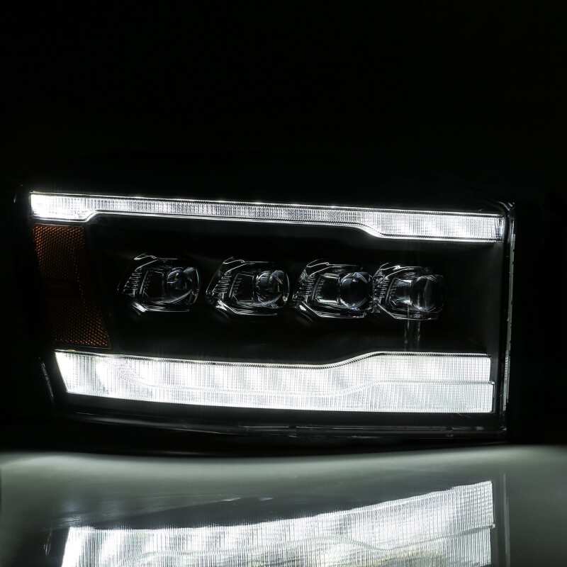 AlphaRex 880536 06-08 Dodge Ram 1500HD NOVA LED ProjHeadlights Plank Style Blk w/Seq Signal/DRL/Amber LED - Image 5