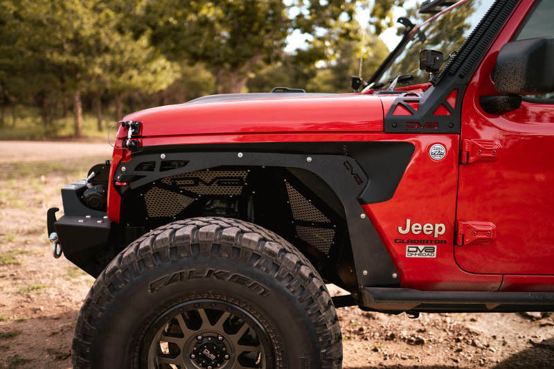 DV8 Offroad INFEND-03FB 2018+ Jeep Wrangler JL Front Inner Fenders - Black - Image 10