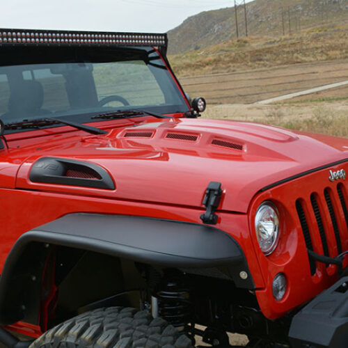 DV8 Offroad HDMB07-02 07-18 Jeep Wrangler JK Metal Heat Dispersion Hood - Primer Black - Image 5