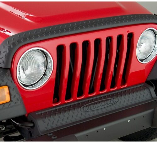 Alternative view of Bushwacker 97-06 Jeep Wrangler Trail Armor Hood Stone Guard and 2 Front Corners - Black