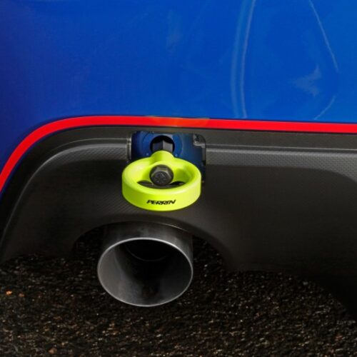 PERRIN 13-25 Subaru BRZ / 13-20 Scion FRS & Toyota 86 / 22-25 GR86 Tow Hook Kit (Rear) - Neon Yellow - Image 4