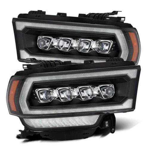 Alternative view of AlphaRex 19-21 Ram 2500 NOVA LED Proj Headlights Plank Style Black w/Activ Light/Seq Signal/DRL