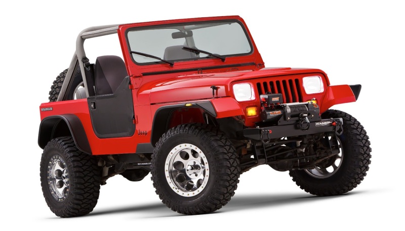 Bushwacker 10924-07 87-95 Jeep Wrangler Flat Style Flares 4pc Excludes Renegade - Black - Image 3