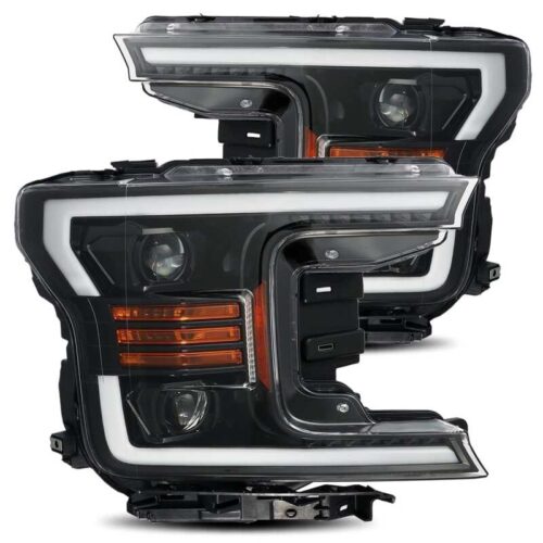 Alternative view of AlphaRex 18-19 Ford F-150 PRO-Series Proj Headlights Plank Style Gloss Blk w/Activ Light/Seq Signal