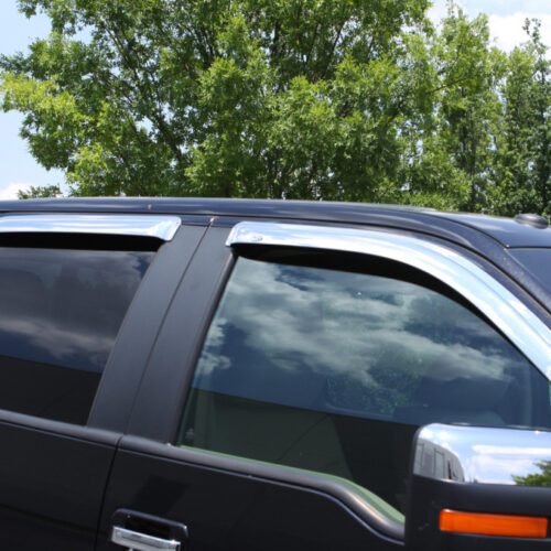 AVS 2019 RAM 1500 Crew Cab Ventvisor Outside Mount Front & Rear Window Deflectors 4pc - Chrome - Image 5