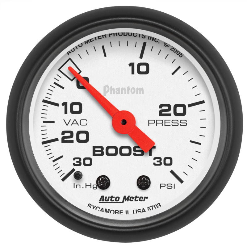 Autometer 5703 Phantom 52mm 30 PSI Mechanical Boost Gauge - Image 3