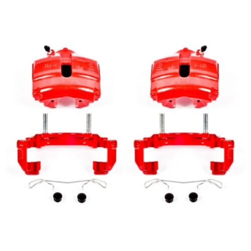 Power Stop 08-09 Audi TT Front Red Calipers w/Brackets - Pair