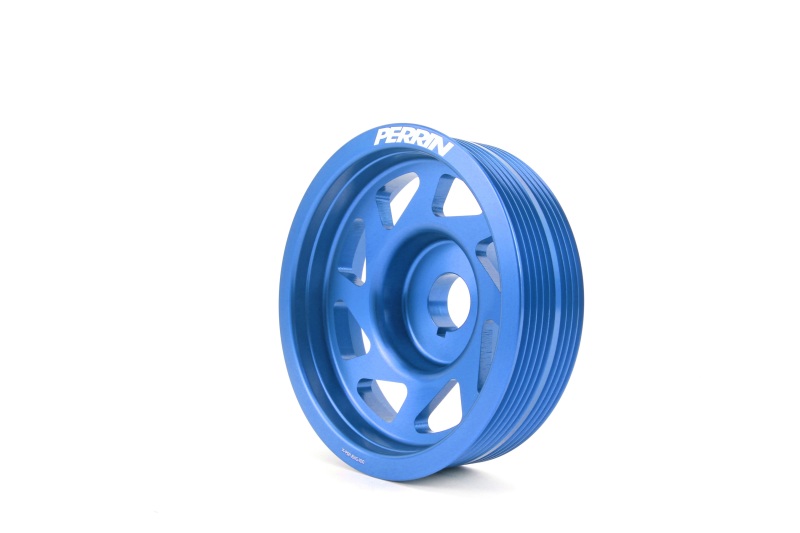 PERRIN 93-14 Subaru Impreza (Incl. 02-14 WRX) / 04-21 STI Lightened Crank Pulley - Blue - Image 2
