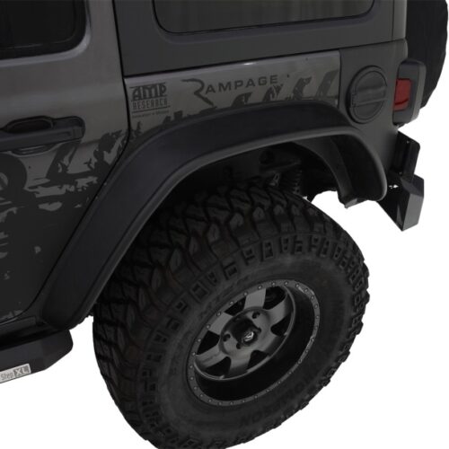 Bushwacker 10923-07 2018+ Jeep Wrangler (JL) Unlimited Flat Style Flares 4pc - Black - Image 3
