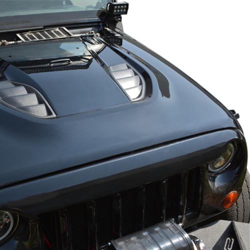 Alternative view of DV8 Offroad HDMB07-TA 07-18 Jeep Wrangler JK Rubicon 10th Anniversary Replica Hood