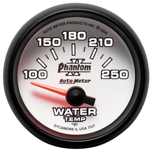 Alternative view of Autometer Phantom II 52.4mm SSE 100-250 Deg F Water Temperature Gauge