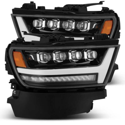 Alternative view of AlphaRex 880516 19-20 Ram 1500HD NOVA LED Proj Headlights Plank Style Gloss Blk w/Activ Lght/Seq Signal/DRL