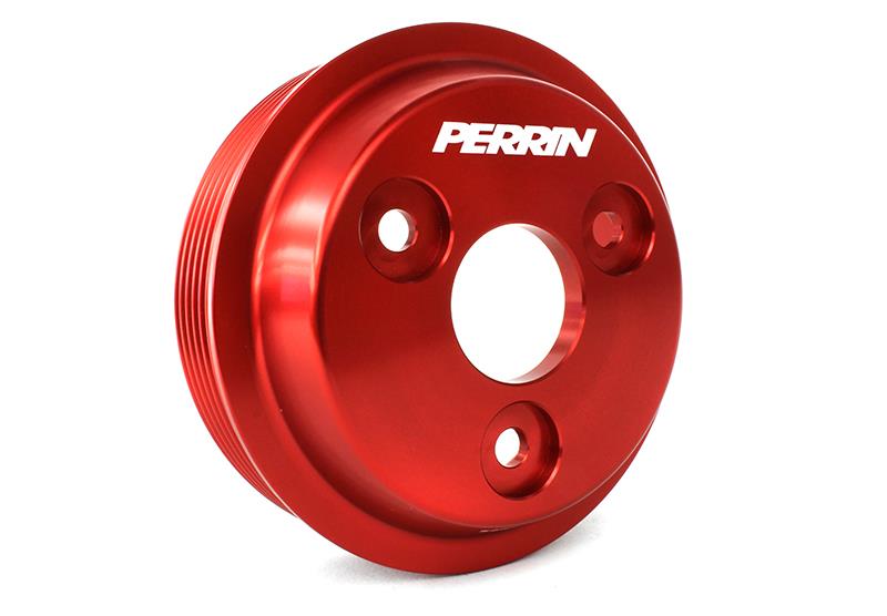 PERRIN 15-21 Subaru WRX / 18-20 Crosstrek / 14-18 FXT Lightweight Water Pump Pulley - Red - Image 5