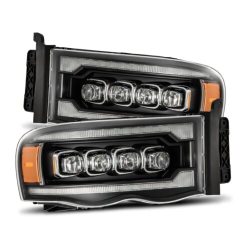 AlphaRex 880564 02-05 Dodge Ram 1500 NOVA LED Proj Headlights Plank Style Blk w/Activ Light/Seq Signal