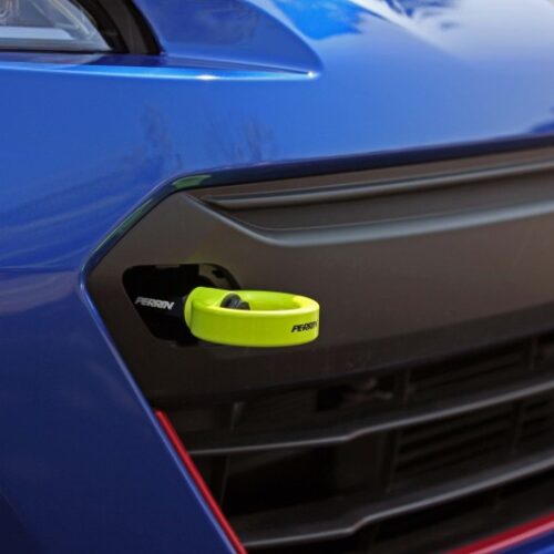 PERRIN 18-21 Subaru WRX & STI / 13-25 BRZ / 17-20 Toyota 86 Tow Hook Kit (Front) - Neon Yellow - Image 9