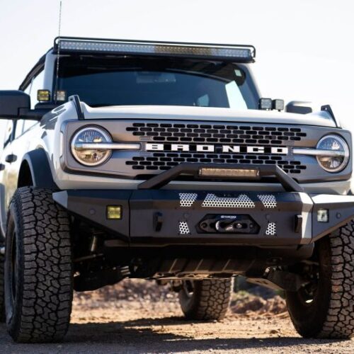 Alternative view of DV8 Offroad FBBR-01 2021+ Ford Bronco Front Bumper Winch Capable w/ Optional Bull Bar/Aux Light Opening