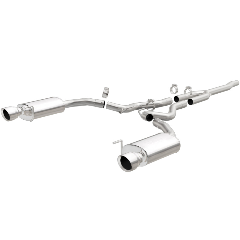 MagnaFlow 19097 Cat Back, SS, 2.5in, Street, Dual Split Polished 4.5in Tips 2015 Ford Mustang Ecoboost