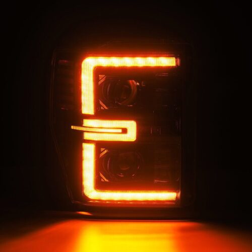 Alternative view of AlphaRex 08-10 Ford F250-550 LUXX-Series LED Projector Headlights Alpha-Blk w/Activ Light/Seq Signal