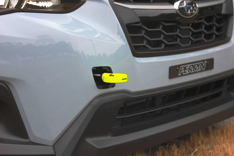 PERRIN 22-26 Subaru WRX / 18-23 Crosstrek / 20-25 OBXT Tow Hook Kit (Front) - Neon Yellow - Image 7