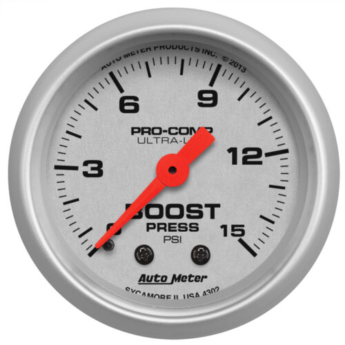 Autometer Ultra-Lite 52mm 0-15 PSI Mechanical Boost Gauge - Image 5