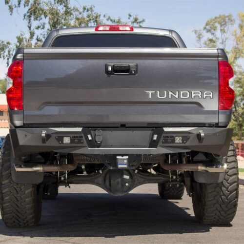 Alternative view of Addictive Desert Designs 2014+ Toyota Tundra Stealth Fighter Rear Bumper w/ Backup Sensor Cutouts