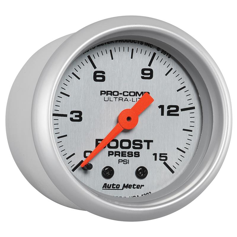 Autometer Ultra-Lite 52mm 0-15 PSI Mechanical Boost Gauge - Image 3