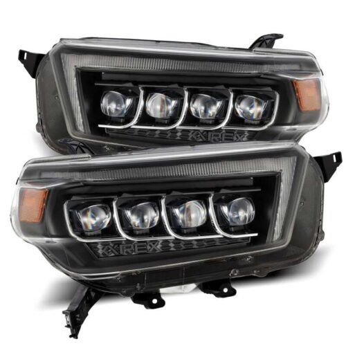 Alternative view of AlphaRex 10-13 Toyota 4Runner NOVA LED Projector Headlights Plank Style Black w/Seq Signal/DRL
