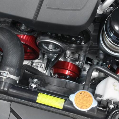PERRIN 15-21 Subaru WRX / 18-20 Crosstrek / 14-18 FXT Lightweight Water Pump Pulley - Red - Image 10
