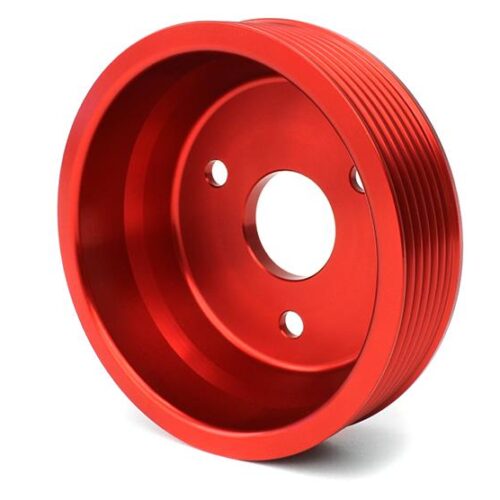 PERRIN 15-21 Subaru WRX / 18-20 Crosstrek / 14-18 FXT Lightweight Water Pump Pulley - Red - Image 7