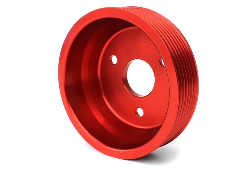 PERRIN 15-21 Subaru WRX / 18-20 Crosstrek / 14-18 FXT Lightweight Water Pump Pulley - Red - Image 7