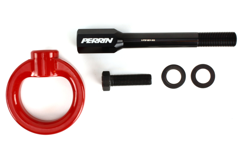 PERRIN 02-07 Subaru WRX/STI Tow Hook Kit (Front) - Red - Image 4