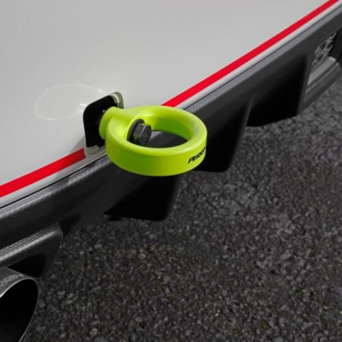 PERRIN 15-21 Subaru WRX/STI / 24-26 Crosstrek / 25-26 Forester Tow Hook Kit (Rear) - Neon Yellow - Image 4