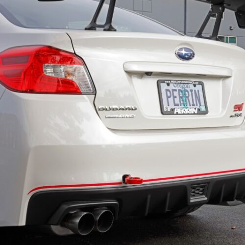PERRIN 15-21 Subaru WRX/STI / 24-26 Crosstrek / 25-26 Forester Tow Hook Kit (Rear) -  Red - Image 2