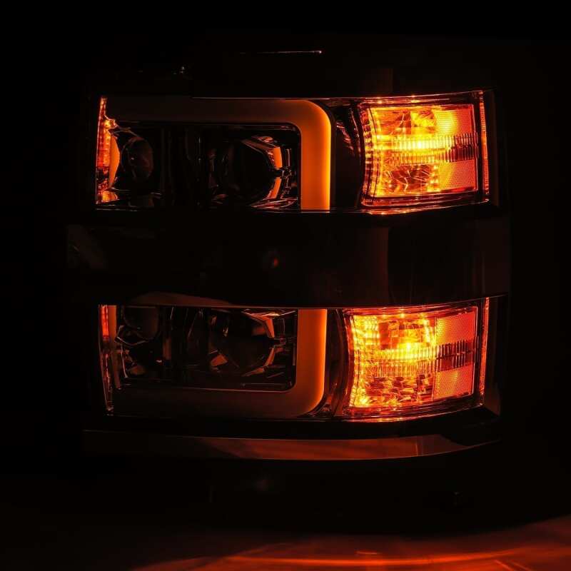 AlphaRex 15-19 Chevy 2500HD PRO-Series Proj Headlights Plank Style Blk w/Activ Light/Seq Signal/DRL - Image 5