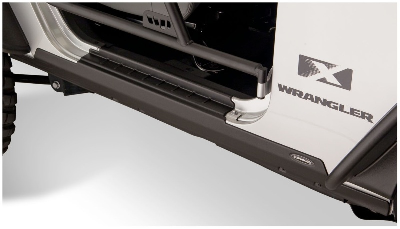 Bushwacker 14011 07-18 Jeep Wrangler Trail Armor Rocker Panel and Sill Plate Cover - Black - Image 2