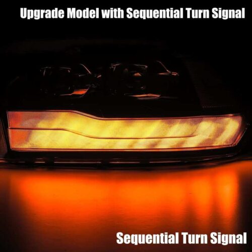 AlphaRex 09-18 Dodge Ram 1500HD LUXX LED Proj Headlights Plnk Style Blk w/Activ Light/Seq Signal/DRL - Image 5