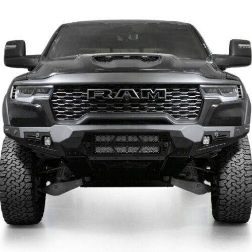 Alternative view of Addictive Desert Designs 25+ RAM 1500 RHO Bomber Front Bumper (20 Inch Lights)
