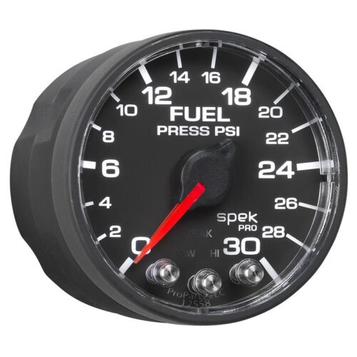 Autometer Spek-Pro Gauge Fuel Press 2 1/16in 30psi Stepper Motor W/Peak & Warn Blk/Blk - Image 6
