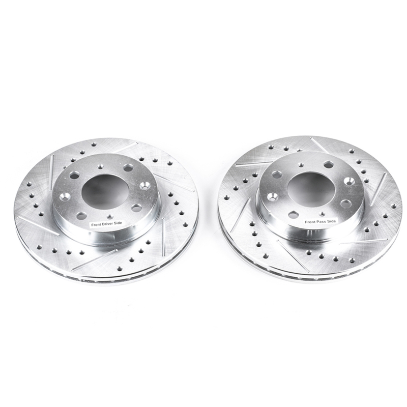 Power Stop 88-91 Honda Civic Front Evolution Drilled & Slotted Rotors - Pair - Image 3