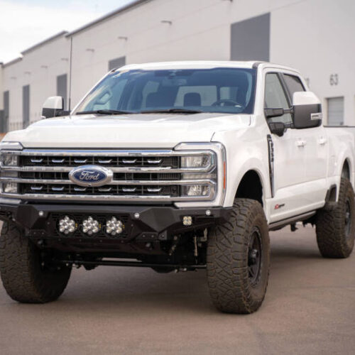 Alternative view of Addictive Desert Designs 2023+ Ford F-250/F-350 Bomber Front Bumper (w/ 3 Baja Designs LP6 Mounts)