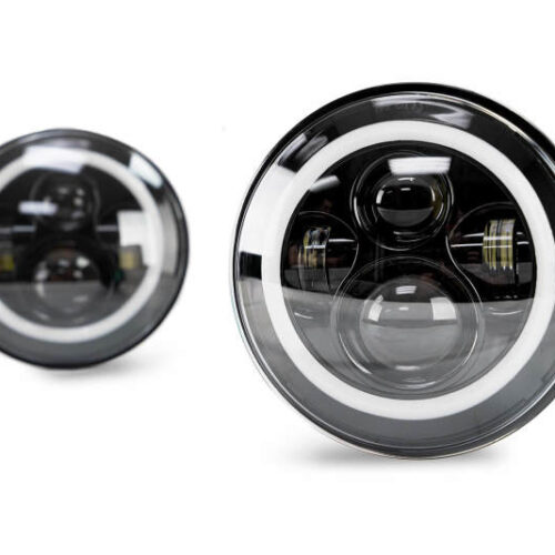 DV8 Offroad HL7JK-02 07-18 Jeep Wrangler JK LED Projector Headlights w/ Angel Eyes