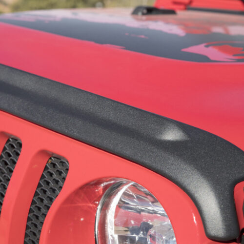 Bushwacker 18-19 Jeep Wrangler Rubicon/Sport//Unlimited/Sport S Hood Stone Guard- Black - Image 7