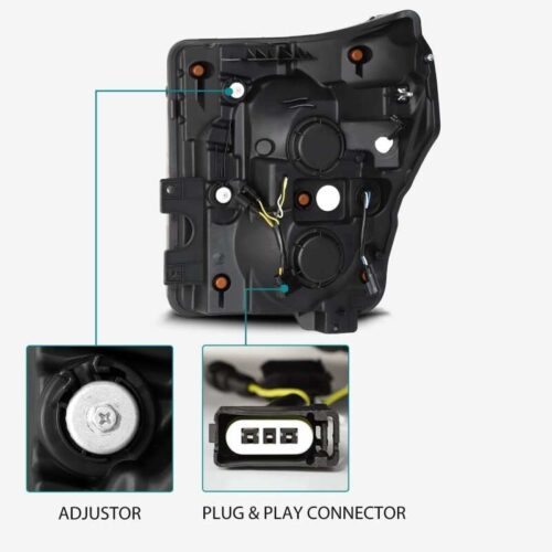 AlphaRex 11-16 Ford F-350 SD LUXX LED Proj Headlights Plank Style Black w/Activ Light/Seq Signal - Image 3