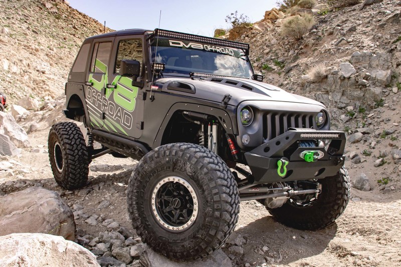 DV8 Offroad HDMB07-02 07-18 Jeep Wrangler JK Metal Heat Dispersion Hood - Primer Black - Image 3