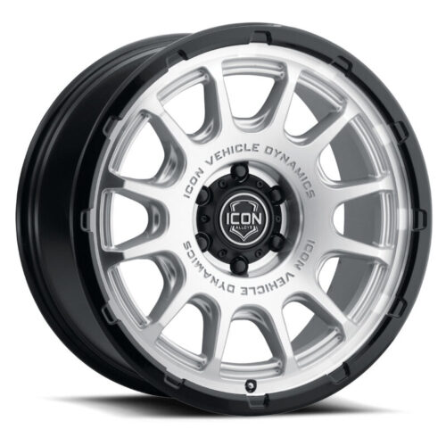ICON 8420906356SMGB Alloys Rancho 20x9 / 6x135 / 16mm / 5.625in BS Silver Machined w/ Gloss Black Lip Wheel