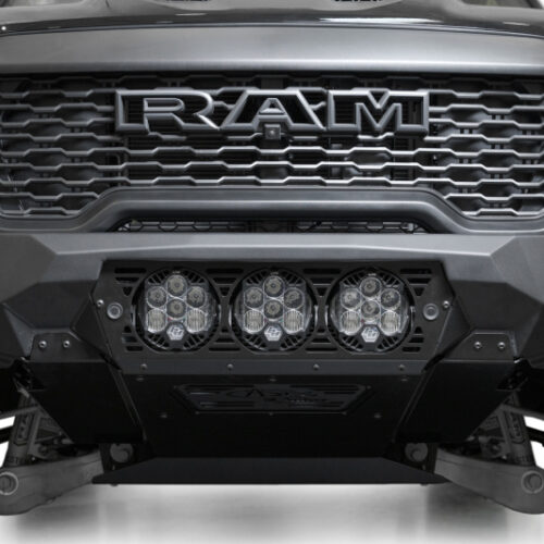 Alternative view of Addictive Desert Designs 2025+ Ram RHO Bomber Front Bumper - 3 Baja Designs LP6