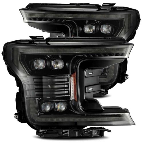 Alternative view of AlphaRex 18-20 Ford F-150 NOVA LED Proj Headlight Plank Style Alpha Blk w/Activ Light/Seq Signal/DRL