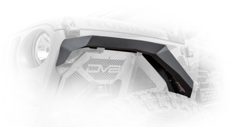 DV8 Offroad FDJL-01 2018+ Jeep Wrangler JL Armor Fenders w/ LED Turn Signal Lights